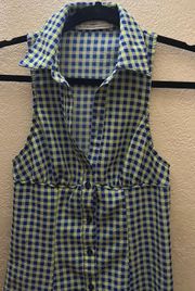 Tia Blue Gingham Mini Tennis Dress XS