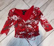 Red Floral Top