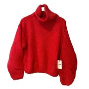 Re/Done 90s Oversized Turtleneck Sweater Red Size Medium NWT