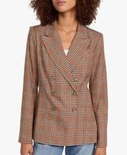 Paige Londyn Blazer Plaid Double Breasted Button Down Stretch Size Small