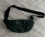 Vintage Green Leather Fanny Pack 