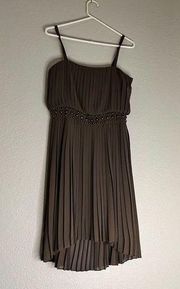 Nine West olive green pleated studded dress 2