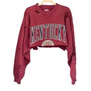 1050 Furst Of A Kind Burgundy Kentucky Cropped Oversized Sweatshirt