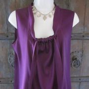 Elie Tahari Purple Silk Sleeveless Blouse Size S