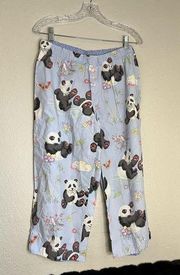 Nick & Nora Size M Panda Pandas Butterfly Butterflies Pajama Pants PJ