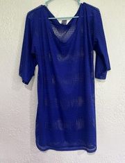 O'NEILL Women's Blue Swim Cover Up Knit Dress Tunic Beach Pool Vacation Sz XL