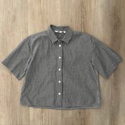 Black/White Checkered Short Sleeve Button Down Shirt