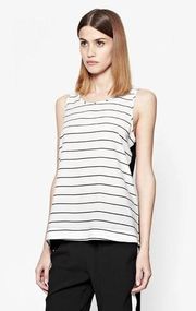 French Connection Polly Plains White & Black Stripe Tank Top Size XS