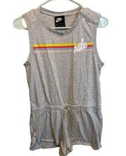 Nike Grey One Piece Romper Rainbow Stripe Cotton Lounge Set Size Small