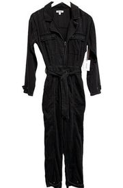 Good American Black Cargo Jumpsuit Size 1 Small NWT