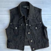 Vintage Liz Claiborne Black Denim Vest S