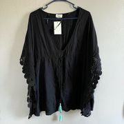 [David & Young] NWT Black Lace Swimsuit Cover-Up