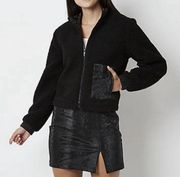 Juicy Couture Sherpa Bomber Jacket - NWT - Size S - Black Liquorice
