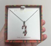 Christmas Paige Harper Fine Silver Plated Candy Cane Christmas Holiday Necklace