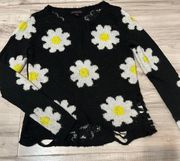 Material Girl 90s Distressed Daisy Sweater