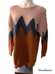 Hummingbird Color Block Tunic Sweater