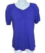 Purple Short Raglan Sleeve Ruched Tee Size XL