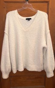 White Fuzzy Knit Sweater