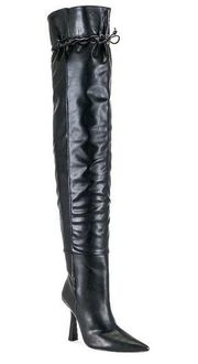 NEW Good American Carla Over the Knee Boot Black 001 Size 6