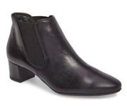 Paul Green Nell Hydro water resistant block heel black leather bootie 6.5