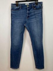 Frame Le High Skinny Jeans 32 Medium Wash Piping Accent Denim