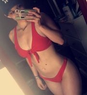 Zaful Red Front Knot Cheeky Bikini Set