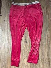 Juicy Couture Bright Pink Velour joggers Bling XL