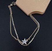 New Rachel Roy Double Layer Star Bracelet Crystals