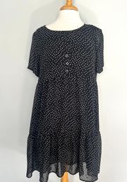 Cotton Bleu Black White Polka Dot Maternity Dress