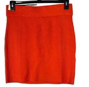 Bar III X-Large Mini Sweater Skirt Stretch Elastic Waist Orange