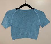 Teal Athletic Short Sleeve Cropped Top