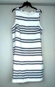 Beach Lunch Lounge Striped Sleeveless White and Navy Alina  Dress Size Small