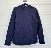 Duluth Trading Women’s Medium Navy Blue Quilted Sweatshirt Popover