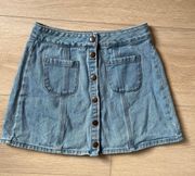 Denim Button Skirt