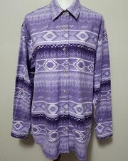 Cabelas purple aztec chamois button down size large