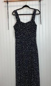 1.State Women’s Navy Blue & White Geo Print Wide Leg Jumpsuit Size M