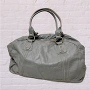 BICA CHEIA Anthropologie gray Leather Duffel Large Tote Overnight Bag