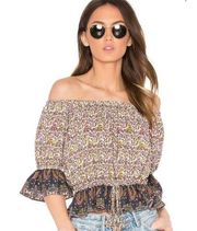 MISA Los Angeles Danya Off-the-Shoulder Top in French Floral Sz. M