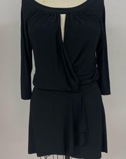 Black ABS by Allen Schwartz wrap dress S