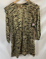 NWT RAILS Ora Ruffle Long Sleeve Minidress In Canyon size medium