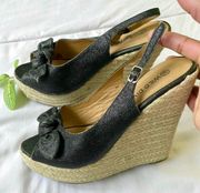 Black Wedge Heel