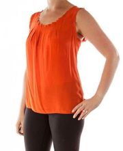 orange 100% silk tank top blouse