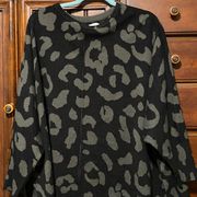 Mud Pie Adele Leopard Sweater Black