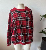 Vintage Jos A Bank Plaid Red Sweater