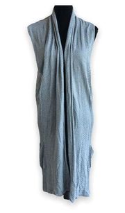 Joseph A. Womens Sweater Size XL Long Gray Duster Sleeveless Vest Textured NEW