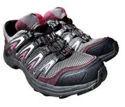 Salomon Contagrip X Ultra Trail Running Shoes Athletic Quicklace Pink Gray 7.5