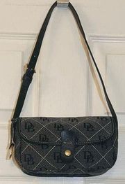 GUC Rare Vintage Dooney & Bourke Monogram Bag Canvas Leather