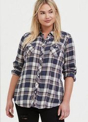 Torrid Twill Button Up Shirt in Wonderful plaid Size 00 (Medium/10)