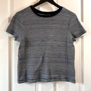 Westbound Navy & White Stripe Cotton T Shirt - Size Petite Medium