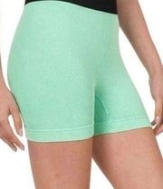 Zenana Mint Colored Ribbed Shorts. Fits Sizes Large to XL. Pre-loved.